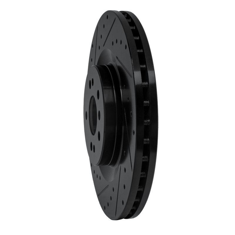 Mercedes-Benz GL350 Brake Rotor (1) - Front Left - R1 Concepts - Drilled & Slotted - Black - `06-`12